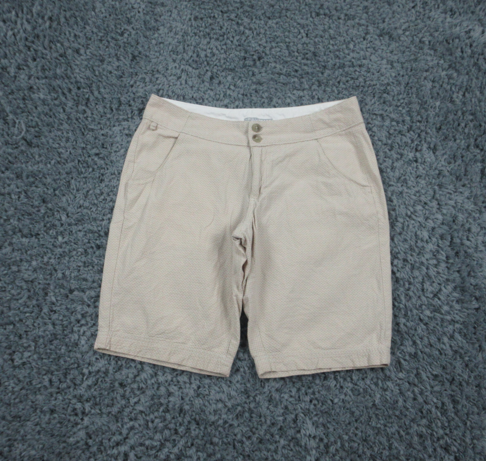 Columbia Shorts Womens 4 Tan Beige Geometric PFG 28x9*